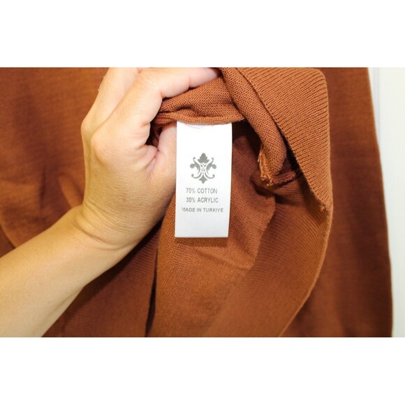 Luchiano Visconti Burnt Orange Pullover Preppy Business Casual Sweater Size XL - Picture 3 of 10